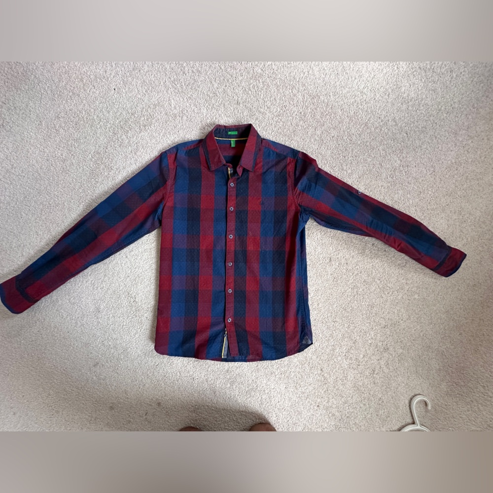 United Colors Of Benetton Burgundy and Navy Shirt